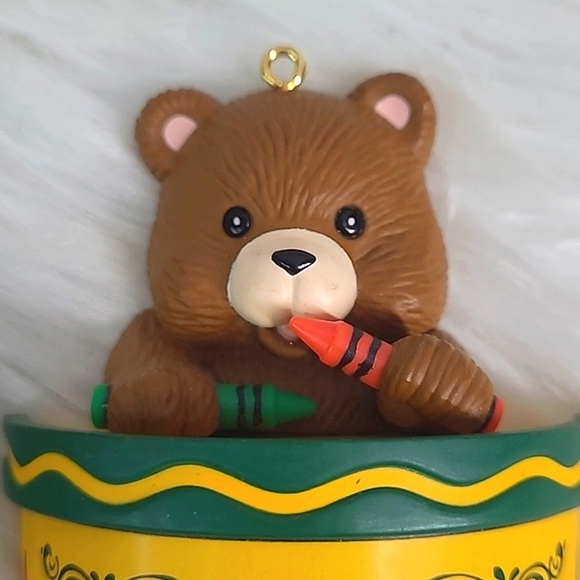 Vintage 90s Crayola Crayons Teddy Bear Teacher Collectible Christmas Ornaments - Picture 4 of 13
